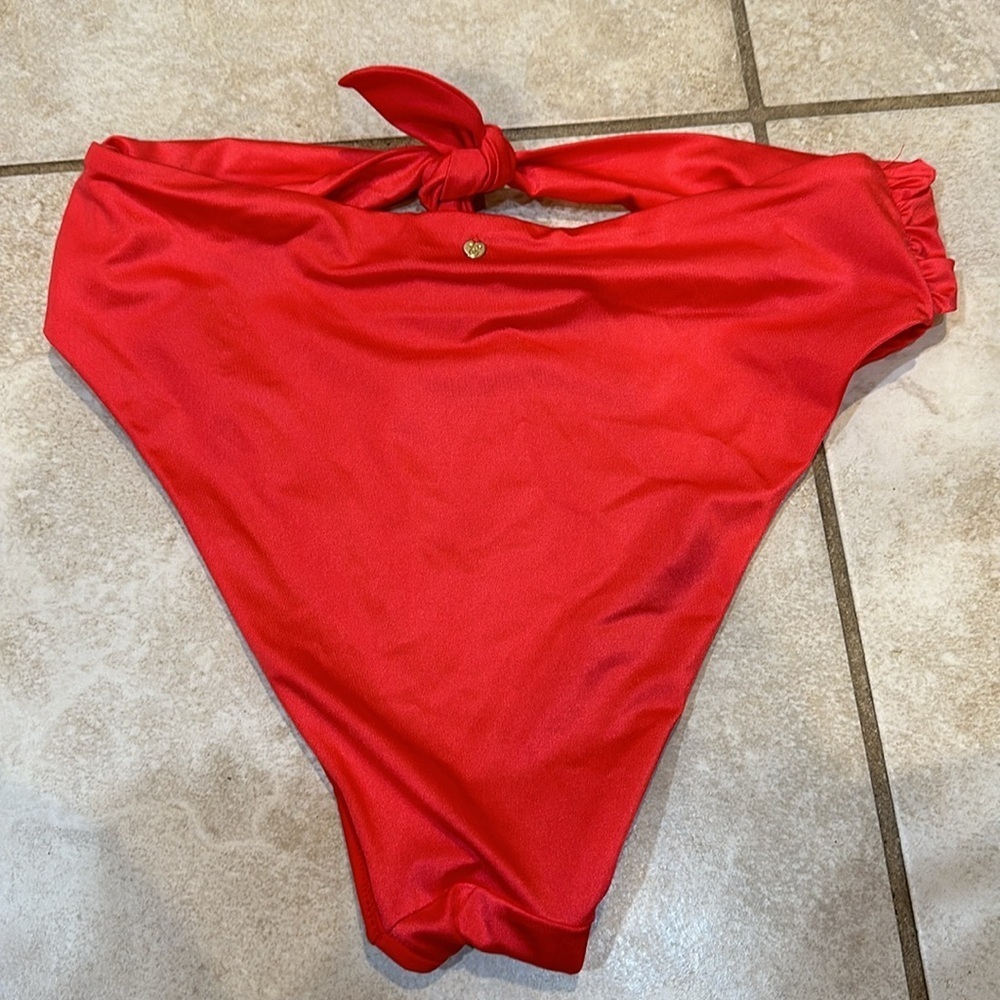 NEW! Victoria’s Secret Shiny Knotted High Rise Bikini Bottoms M - Picture 6 of 6